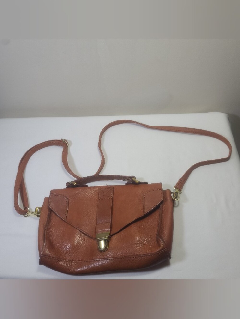 Madewell Mini Lovelock Brown Leather Crossbody bag